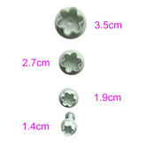 Cortadores Push Flor Melocotón x 4 Tamaños